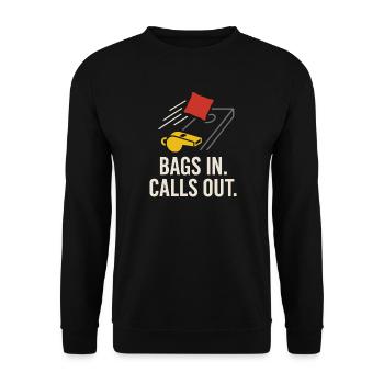Cornhole Refere Offizielles Schiedsrichter - Unisex Pullover - Schwarz - Vorne - Alina (178cm) & Michal (187cm)