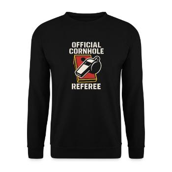Cornhole Refere Offizielles Schiedsrichter - Unisex Pullover - Schwarz - Vorne - Alina (178cm) & Michal (187cm)