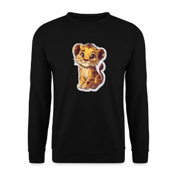 Lion - Sweat-shirt Unisexe - noir - Devant - Alina (178cm) & Michal (187cm)