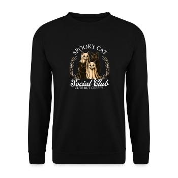 Chat effrayant Social Club Mignon Minou effrayant - Sweat-shirt Unisexe - noir - Devant - Alina (178cm) & Michal (187cm)
