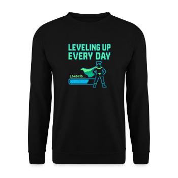 Monter de niveau chaque jour Jeu de super-héros - Sweat-shirt Unisexe - noir - Devant - Alina (178cm) & Michal (187cm)