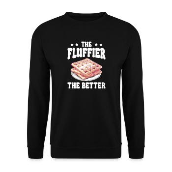 The Fluffier The Better Waffle Pancakes - Unisex Sweatshirt - black - Front - Alina (178cm) & Michal (187cm)