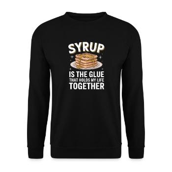 Waffles and Syrup Pancakes Waffles Gift - Unisex Sweatshirt - black - Front - Alina (178cm) & Michal (187cm)