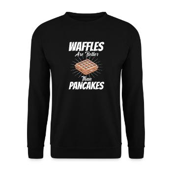 Waffles Are Better Than Pancakes - Unisex Sweatshirt - black - Front - Alina (178cm) & Michal (187cm)