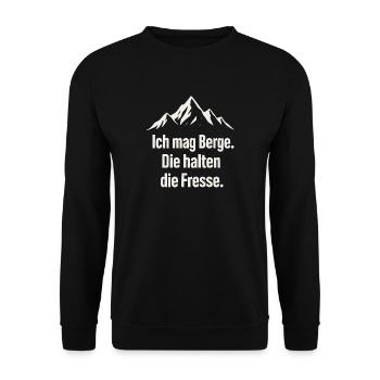 J’aime le dicton montagne pour les randonneurs - Sweat-shirt Unisexe - noir - Devant - Alina (178cm) & Michal (187cm)