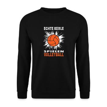 Volleyball Trainer Geschenke Volleyballspieler - Unisex Pullover - Schwarz - Vorne - Alina (178cm) & Michal (187cm)