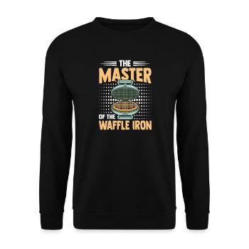 Waffle Maker Master Professional Waffle Expert - Unisex Sweatshirt - black - Front - Alina (178cm) & Michal (187cm)