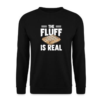 Waffles Food Candy Fluff Is Real - Unisex Sweatshirt - black - Front - Alina (178cm) & Michal (187cm)