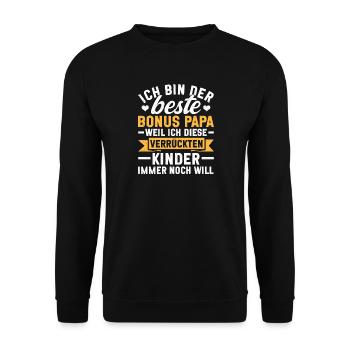 I'm the best bonus dad kids dad - Unisex Sweatshirt - black - Front - Alina (178cm) & Michal (187cm)