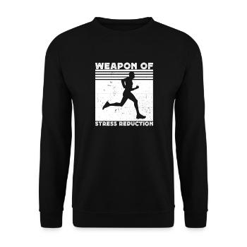 Le marathonien arme de la course à pied - Sweat-shirt Unisexe - noir - Devant - Alina (178cm) & Michal (187cm)