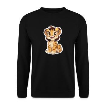 Lion - Sweat-shirt Unisexe - noir - Devant - Alina (178cm) & Michal (187cm)