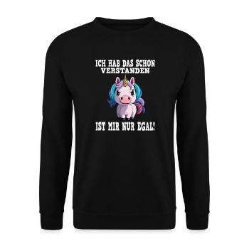 Cute unicorn cuddly look - Unisex Sweatshirt - black - Front - Alina (178cm) & Michal (187cm)