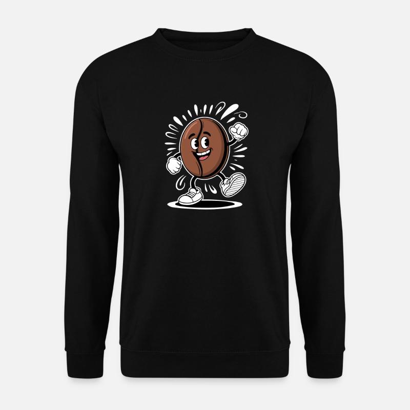 Dancing Coffee Bean Cartoon Coffee - Unisex Sweatshirt - black