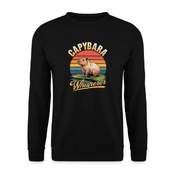 Funny aesthetic Kawaii Capybara - Unisex Pullover - Schwarz - Vorne - Alina (178cm) & Michal (187cm)