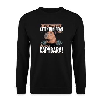 Funny aesthetic Kawaii Capybara - Unisex Pullover - Schwarz - Vorne - Alina (178cm) & Michal (187cm)