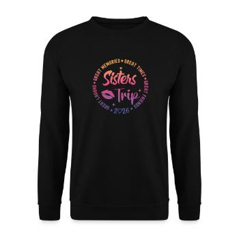 Great Memories Times Sisters' Trip 2026 - Unisex Sweatshirt - black - Front - Alina (178cm) & Michal (187cm)