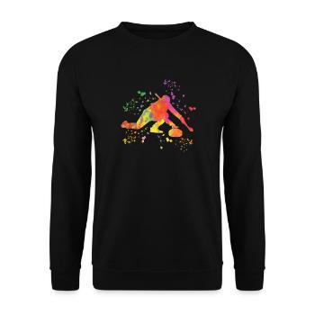 Curler Winter Sports Curling - Unisex Sweatshirt - black - Front - Alina (178cm) & Michal (187cm)