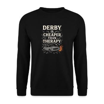 Demolition Derby Fan Pit Crew Crash Driver Fair - Unisex Pullover - Schwarz - Vorne - Alina (178cm) & Michal (187cm)