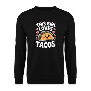 Taco Saying Mexican Food Joke Taco Gift - Unisex Sweatshirt - black - Front - Alina (178cm) & Michal (187cm)