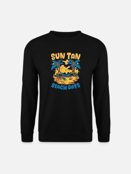 Summer graphic flower sun beach vacation - Unisex Sweatshirt - black
