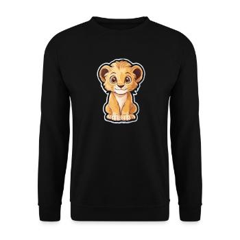 Lion - Sweat-shirt Unisexe - noir - Devant - Alina (178cm) & Michal (187cm)