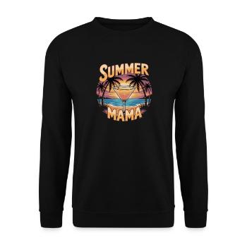 Été Maman Plage Cocktail Coucher de soleil - Sweat-shirt Unisexe - noir - Devant - Alina (178cm) & Michal (187cm)