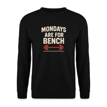 Bench Press Mememe Discover Me Bro Gym - Unisex Sweatshirt - black - Front - Alina (178cm) & Michal (187cm)