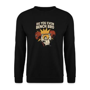 Bench Press Mememe Discover Me Bro Gym - Unisex Sweatshirt - black - Front - Alina (178cm) & Michal (187cm)