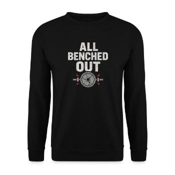 Bench Press Mememe Discover Me Bro Gym - Unisex Sweatshirt - black - Front - Alina (178cm) & Michal (187cm)