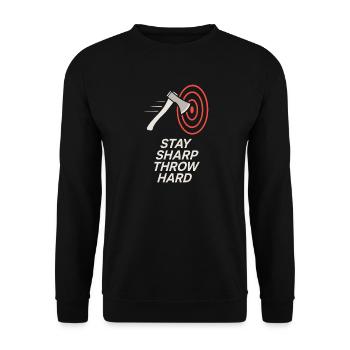 Drôle Hache Lancer Mème Hache Moi Tout Tranchant - Sweat-shirt Unisexe - noir - Devant - Alina (178cm) & Michal (187cm)