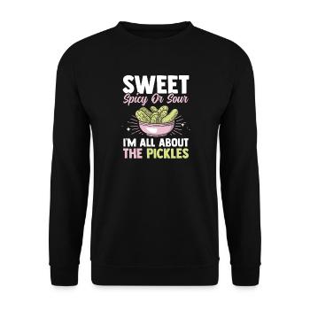 Aigre-doux épicé concombre Cadeau de Thanksgiving - Sweat-shirt Unisexe - noir - Devant - Alina (178cm) & Michal (187cm)