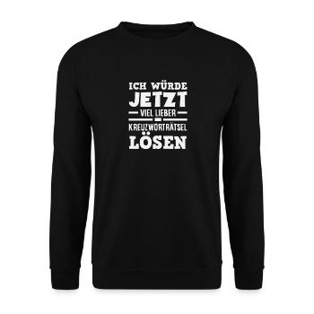 mots croisés - Sweat-shirt Unisexe - noir - Devant - Alina (178cm) & Michal (187cm)
