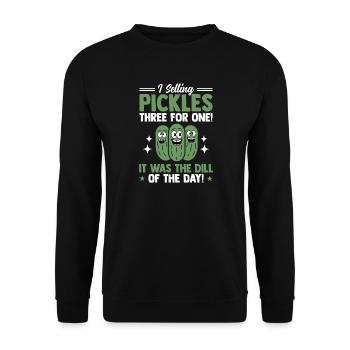 Vendeur de concombre, cornichons, aneth, cadeau de concombre - Sweat-shirt Unisexe - noir - Devant - Alina (178cm) & Michal (187cm)