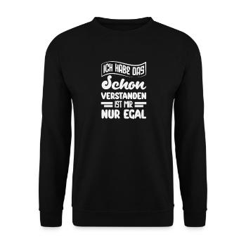 J’ai compris – je m’en fiche, sarcasme - Sweat-shirt Unisexe - noir - Devant - Alina (178cm) & Michal (187cm)