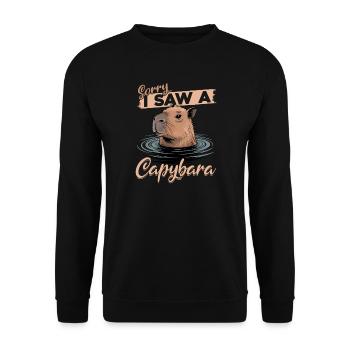 Funny aesthetic Kawaii Capybara - Unisex Pullover - Schwarz - Vorne - Alina (178cm) & Michal (187cm)