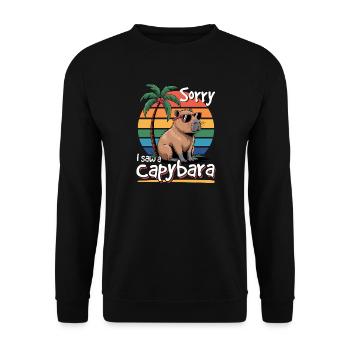 Funny aesthetic Kawaii Capybara - Unisex Pullover - Schwarz - Vorne - Alina (178cm) & Michal (187cm)