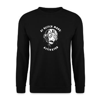 AI GLITCH MODE: ACTIVATED Nerds Promt Engineer - Unisex Sweatshirt - black - Front - Alina (178cm) & Michal (187cm)