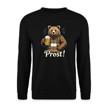 Lederhosen Volksfest Bayern Beer Cheers Beer Tent - Unisex Sweatshirt - black - Front - Alina (178cm) & Michal (187cm)