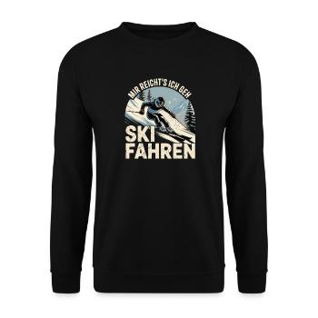 Après Ski Skiing Skiers Skiing - Unisex Sweatshirt - black - Front - Alina (178cm) & Michal (187cm)