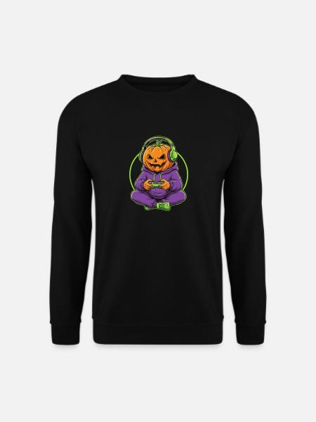Pumpkin Gamer Halloween Gaming - Unisex Sweatshirt - black