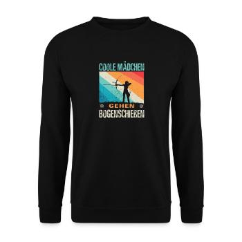 Archery Gifts Archer Archery - Unisex Sweatshirt - black - Front - Alina (178cm) & Michal (187cm)