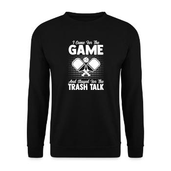 Pickleball Paddleball Trash Talk Equipment - Unisex Sweatshirt - black - Front - Alina (178cm) & Michal (187cm)