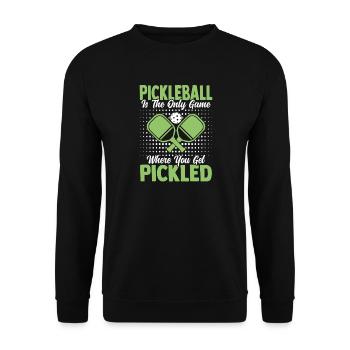 Pickleball Paddleball Outdoor Sport Tennis - Unisex Pullover - Schwarz - Vorne - Alina (178cm) & Michal (187cm)