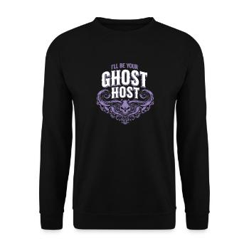 I'll Be Your Ghost Host — Spooky Host Invitation - Unisex Sweatshirt - black - Front - Alina (178cm) & Michal (187cm)