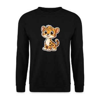 Lion - Unisex Sweatshirt - black - Front - Alina (178cm) & Michal (187cm)