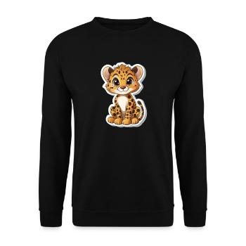 Lion - Unisex Sweatshirt - black - Front - Alina (178cm) & Michal (187cm)