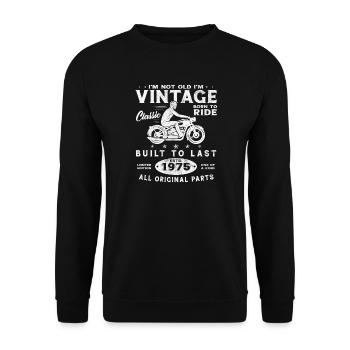 1975 Vintage Motorcycle Birthday Gift - Unisex Sweatshirt - black - Front - Alina (178cm) & Michal (187cm)