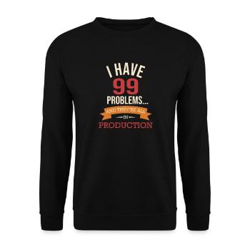 Devops engineers moto - Unisex Sweatshirt - black - Front - Alina (178cm) & Michal (187cm)