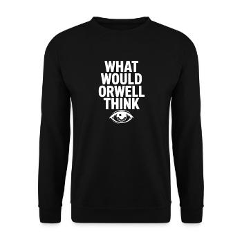 What Would Orwell Think - Unisex Sweatshirt - black - Front - Alina (178cm) & Michal (187cm)