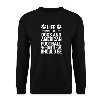Football Disant Chiens Drôle Football Cadeau - Sweat-shirt Unisexe - noir - Devant - Alina (178cm) & Michal (187cm)